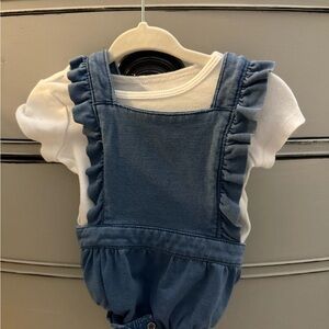 Cat & Jack Blue Ruffle Overalls